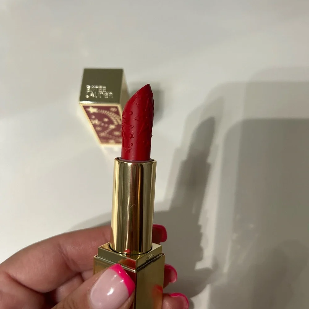 Estee Lauder Red Lipstick in Gold Tube